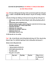 Đề cương ôn tập - Hệ thống kỹ thuật công trình | Trường Đại học Kiến trúc Hà Nội