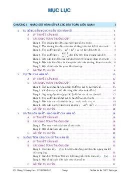 Khảo sát hàm số và các bài toán liên quan – Phùng Hoàng Em Toán 12