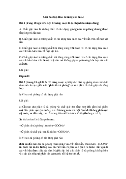 Giải bài tập Hóa 12 nâng cao bài 3: Chất giặt rửa