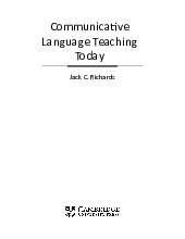Communicative Language Teaching Today: An Overview (Richards, 2006) | Trường Đại học Ngoại ngữ, Đại học Đà Nẵng