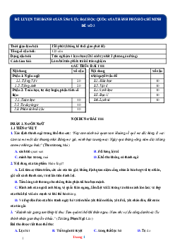 Đề thi đánh giá năng lực ĐHQG TPHCM 2022 đề số 3 (có đáp án và lời giải chi tiết)