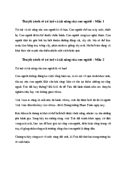 Thuyết trình về trí tuệ và tài năng của con người Tiếng việt 4| Chân trời sáng tạo