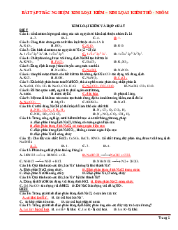 Bài tập trắc nghiệm kim loại kiềm- kim loại kiềm thổ- nhôm hóa học 12 (có đáp án)