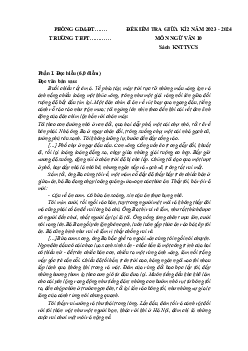 Giải đề thi giữa học kì 2 môn Ngữ văn lớp 10 năm 2023 - 2024 (Sách mới) | Kết Nối Tri Thức đề 9
