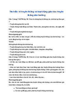 Giải Hoạt động trải nghiệm 10 Cánh diều: Hoạt động 1 chủ đề 1