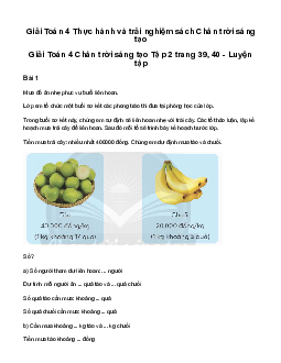 Giải Toán lớp 4 Bài 59: Thực hành và trải nghiệm| Chân trời sáng tạo