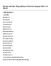 Bài tập cuối tuần Tiếng Việt lớp 4 Chân trời sáng tạo Tuần 1 có đáp án