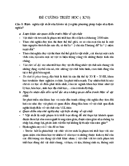 Đề cương Triết học Mác-Lênin (K70) | Đại học Sư phạm Hà Nội