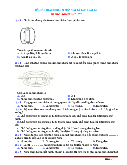 Bài tập trắc nghiệm môn vật lý 9 Bài 23 Từ phổ đường sức từ  (có đáp án)