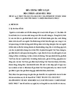 Tiểu luận giáo dục gia đình - Giáo dục học | Đại học Sư Phạm Hà Nội