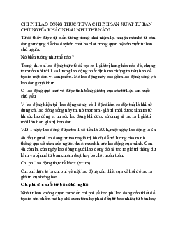 Chi phí lao động thực tế và chi phí sản xuất tư bản chủ nghĩa khác nhau như thế nào ?