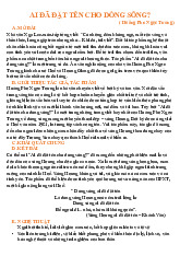 AI ĐÃ ĐẶT TÊN CHO DÒNG SÔNG? - Tác Phẩm Của Hoàng Phủ Ngọc Tường