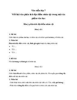 Viết bài văn phân tích đặc điểm nhân vật trong một tác phẩm văn học | Văn mẫu lớp 7 Chân trời sáng tạo