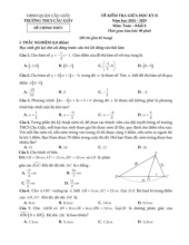 Đề giữa học kỳ 2 Toán 8 năm 2024 – 2025 trường THCS Cầu Giấy – Hà Nội