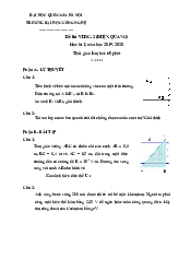 Đề thi học kì 1 năm 2019-2020 - Vật lý đại cương 2 | Trường Đại học Công nghệ, Đại học Quốc gia Hà Nội
