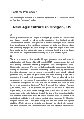Reading Actual TEST P1 - Environmental Innovations in Oregon Agriculture | English 1 (TĐT) | Đại học Tôn Đức Thắng