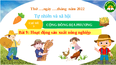 Giáo án điện tử TN&XH 3 Bài 9 Kết nối tri thức: Hoạt động sản xuất nông nghiệp