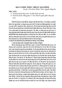 Bài giảng phẫu thuật tạo hình đại cương | PDF