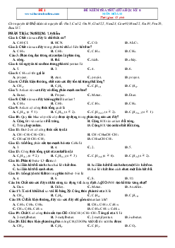 Bộ đề kiểm tra giữa học kỳ 2 môn Hóa 11 năm học 2020-2021 (có đáp án)