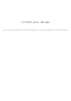 Tiểu luận môn Cú pháp Java