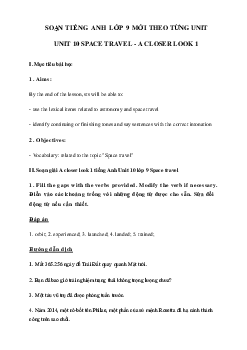 A closer look 1 Unit 10 lớp 9 Space travel