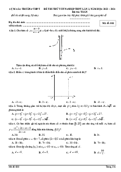 Đề thi thử TN THPT 2024 môn Toán lần 3 cụm các trường THPT – Hưng Yên