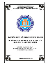 Kế Hoạch Khởi Nghiệp Cửa Hàng Áo Dài | Bài thảo luận khởi sự kinh doanh