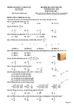 Đề giữa học kì 1 Toán 7 năm 2023 – 2024 phòng GD&ĐT Lục Ngạn – Bắc Giang