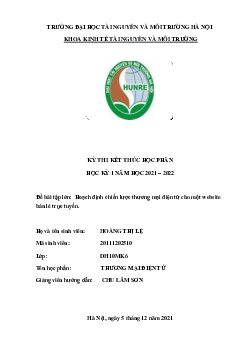 Bài thi kết thúc học phần Thương mại điện tử | Trường Đại học tài nguyên và Môi trường Hà Nội