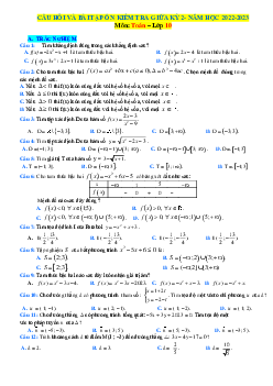 Câu hỏi ôn tập Toán 10 giữa HK2 Kết nối tri thức năm 2022-2023