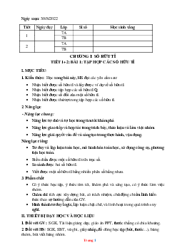 Giáo án số học toán lớp 7 kết nối tri thức học kì 1 năm 2022-2023