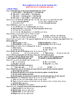 Trắc nghiệm và tự luận Lý 10 ôn thi HK1 năm 2022-2023