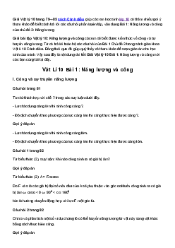 Giải Vật Lí 10 Bài 1: Năng lượng và công | Cánh diều