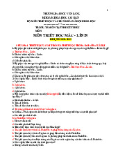 Ôn tập trọng tâm Triết học Mác Lênin-Trường đại học Văn Lang