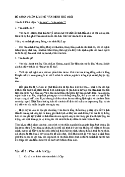 Đề cương lịch sử văn minh thế giới | Đại học Sư Phạm Hà Nội