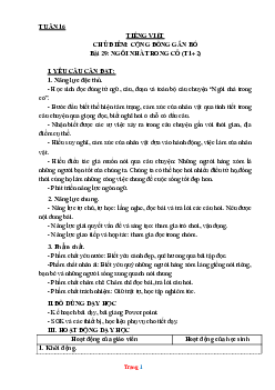 Giáo án Tiếng Việt 3 Kết nối tri thức tuần 16