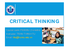Lecture Note 10 - Critical Thinking | Trường Đại học Quốc tế, Đại học Quốc gia Thành phố HCM