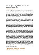 Miêu tả nội tâm là gì? Cách miêu tả nội tâm trong văn bản tự sự?