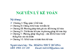 Slide tổng hợp các chương  -Nguyên lý kế toán | Đại học Kinh Tế Quốc Dân