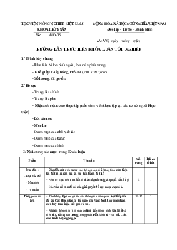 Hướng dẫn thực hiện khóa luận tốt nghiệp khoa Thủy sản | Học viện Nông nghiệp Việt Nam