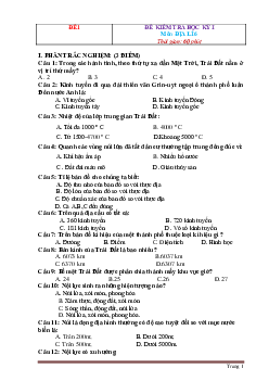 TOP 10 đề thi học kỳ 1 môn Địa Lí 6 (có đáp án)