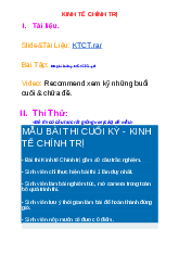 Định hướng ôn tập KTCT