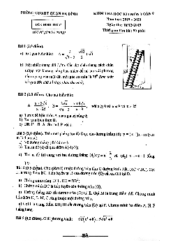Đề thi học kì 1 Toán 9 năm 2019 – 2020 phòng GD&ĐT Ba Đình – Hà Nội