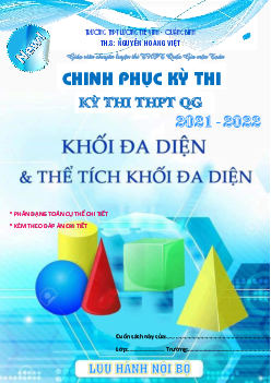 Chuyên đề khối đa diện và thể tích khối đa diện – Nguyễn Hoàng Việt