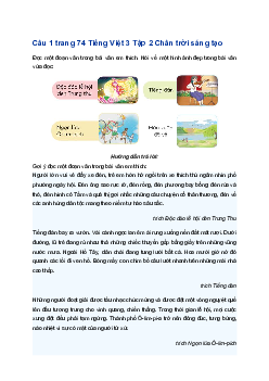 Ôn tập giữa kì 2 Tiếng Việt 3 Chân trời sáng tạo Tiết 4 trang 74