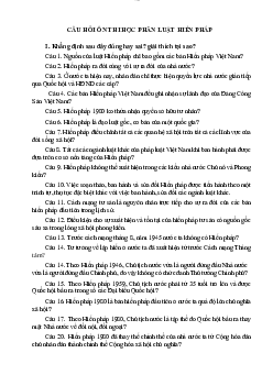 Câu hỏi ôn thi học phần Luật hiến pháp / Đại học nội vụ Hà Nội