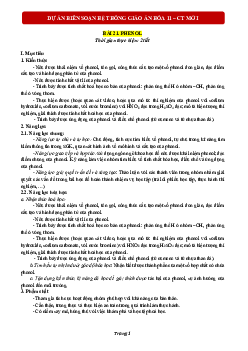 Bài 21: Phenol | Giáo án Hóa 11 Kết nối tri thức