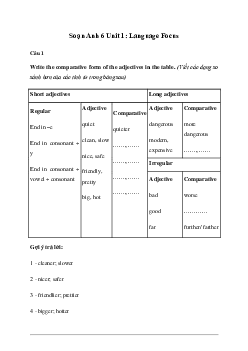 Giải Tiếng Anh 6 Unit 1: Language Focus 2 - Friends Plus