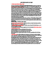 Khái niệm và Phân tích Bất Bình Đẳng XH (XH101)