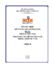 Đề Tài Trí Tuệ Nhân Tạo Ứng Dụng Của Trí Tuệ Nhân Tạo Trong Lĩnh Vực Y Tế | Năng lực số ứng dụng